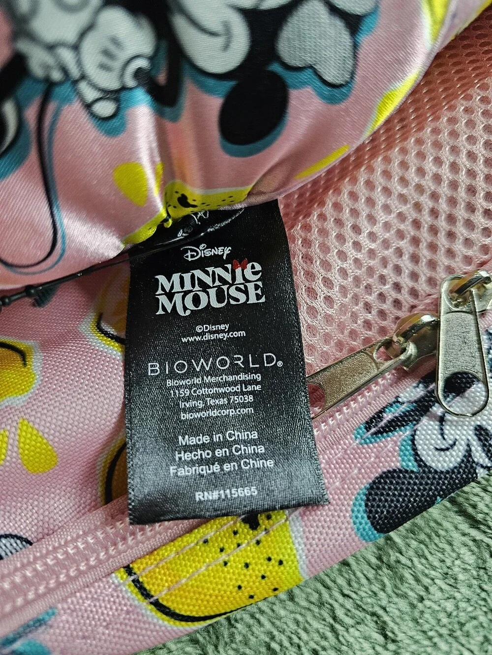 Disney Minnie Mouse 4-Piece Travel Set - Pink W/ Neck Pillow Eye Mask Luggage